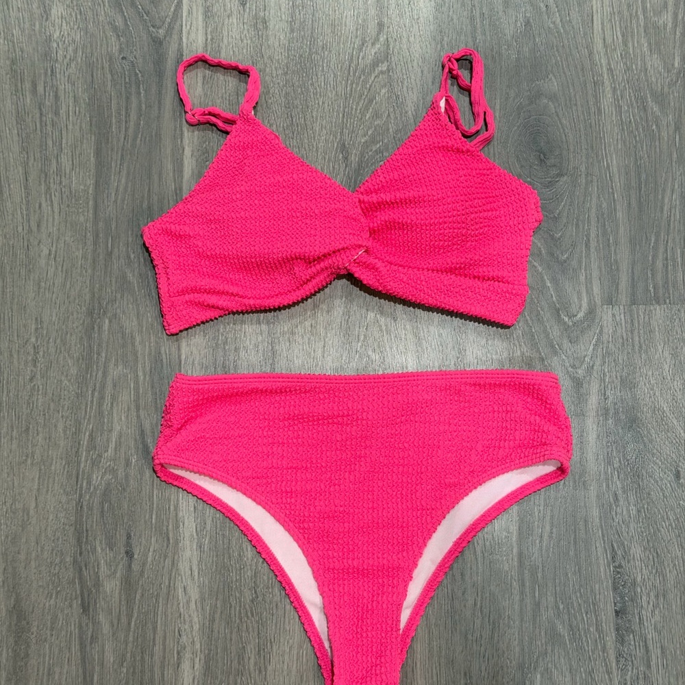 SHEIN Pink Textured Bikini